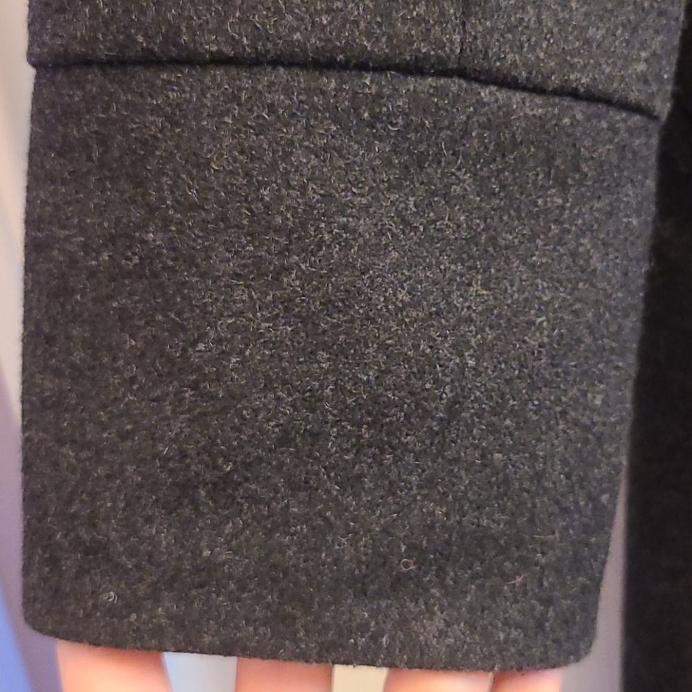 ⛱️Guess Grey Ruffle Pea Coat - Picture 6 of 14